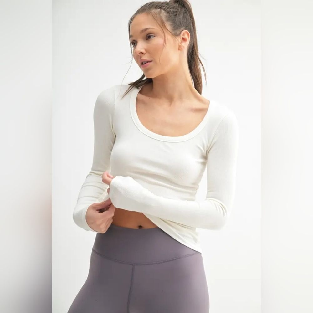 Mono B Cream Long Sleeve Tee